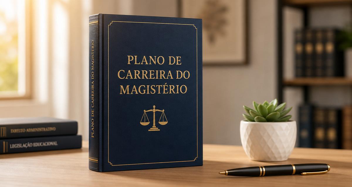 Livro do Plano de Carreira do Magistério sobre a mesa
